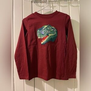 Lands End embroidered dinosaur tee-large 10-12 NWOT